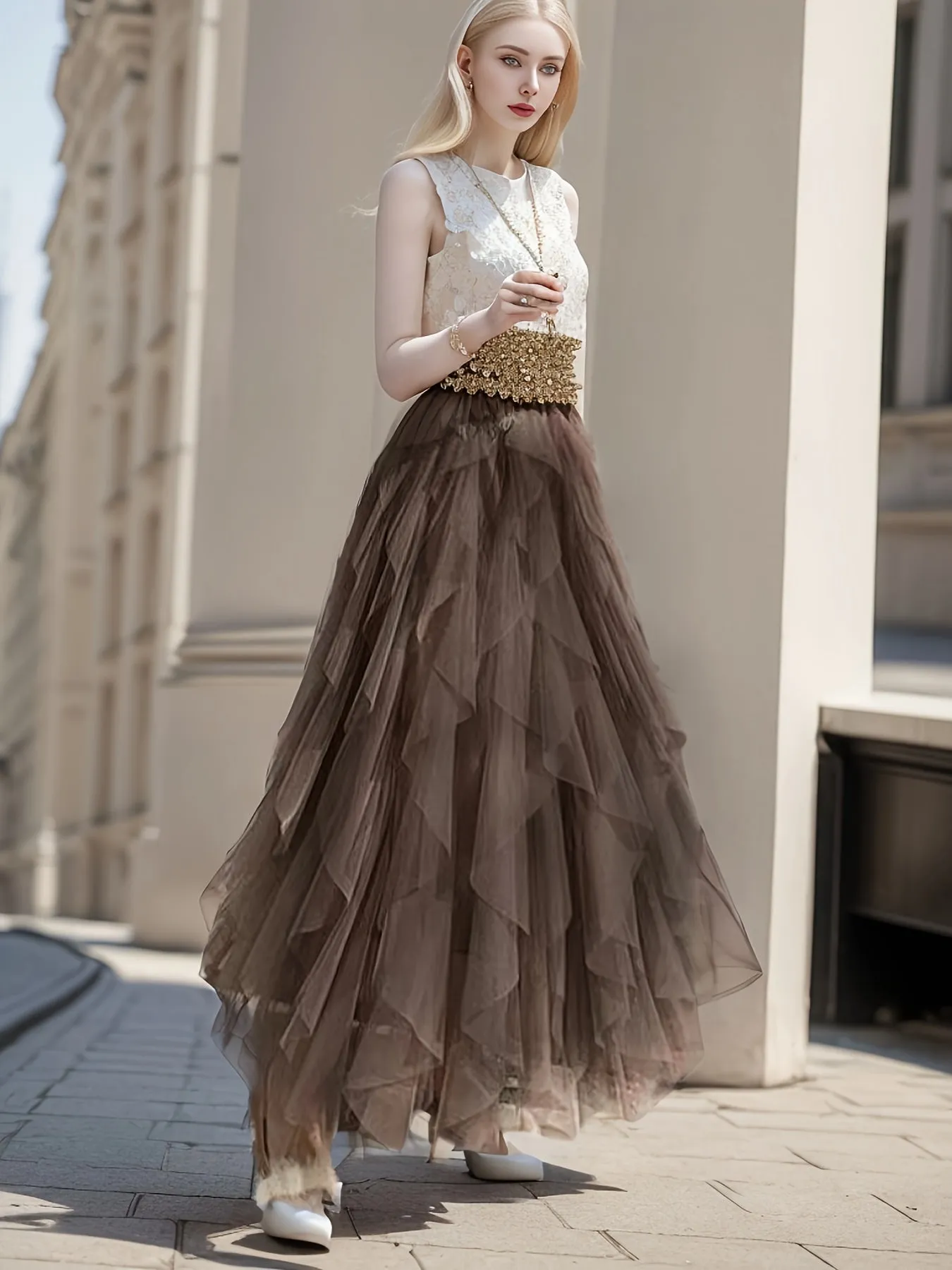 Tiered Mesh Tutu Skirt Effortlessly Chic Womens Casual Skirt