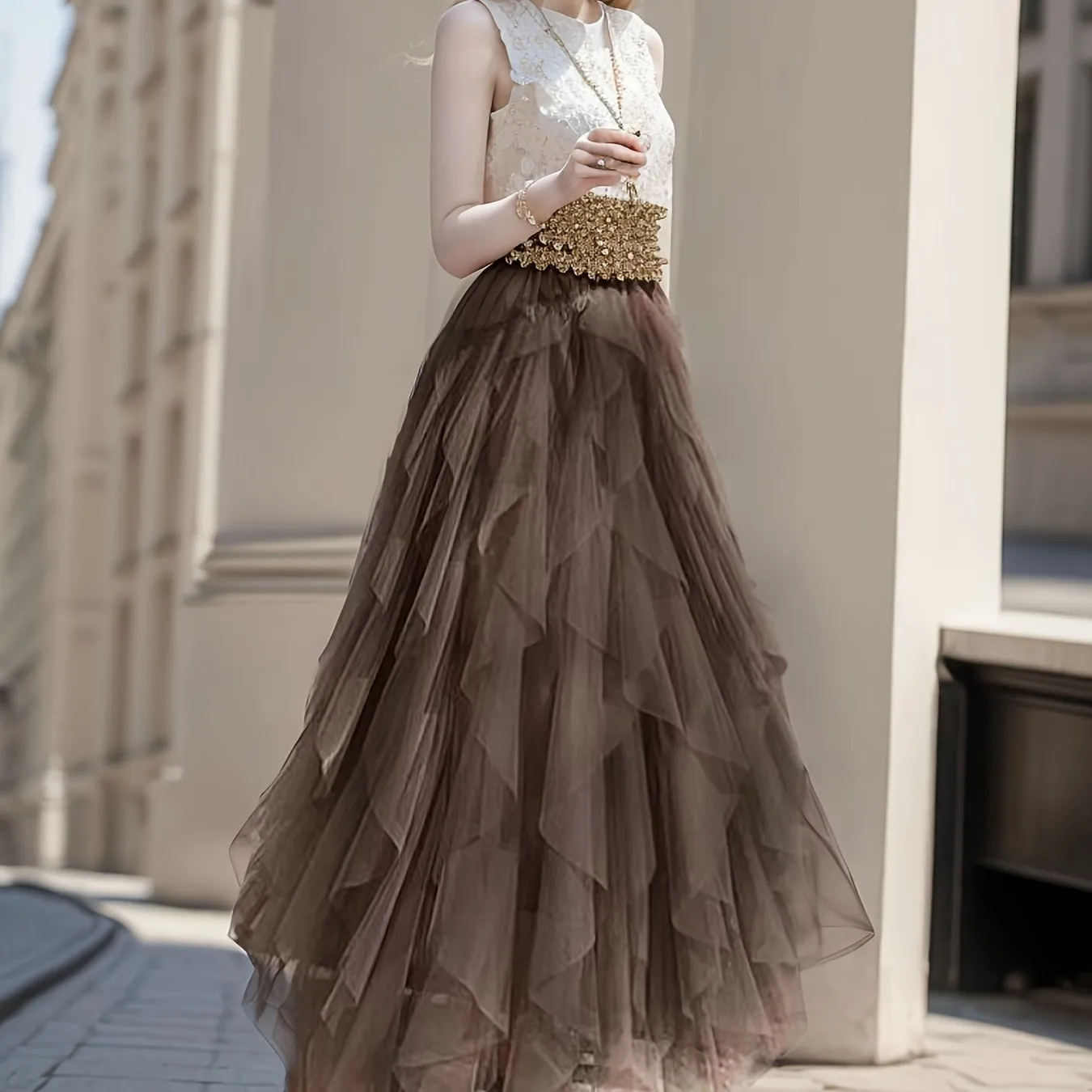 Tiered Mesh Tutu Skirt Effortlessly Chic Womens Casual Skirt