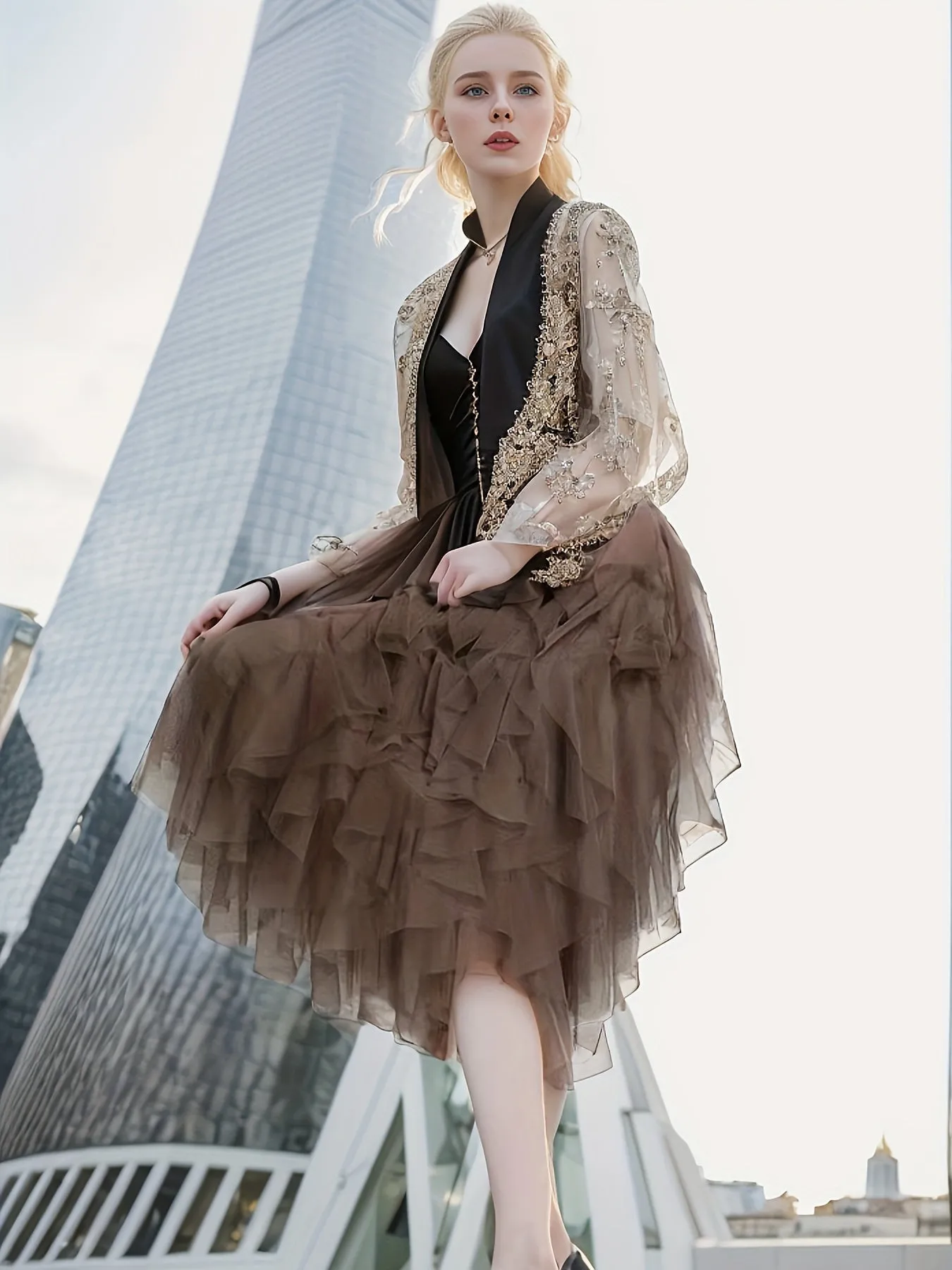 Tiered Mesh Tutu Skirt Effortlessly Chic Womens Casual Skirt