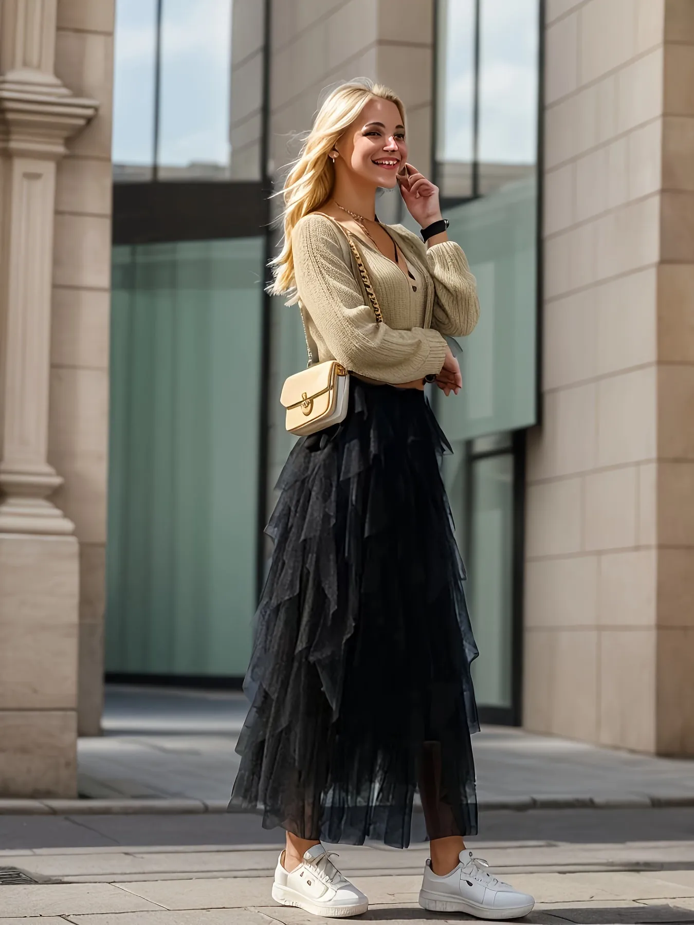Tiered Mesh Tutu Skirt Effortlessly Chic Womens Casual Skirt