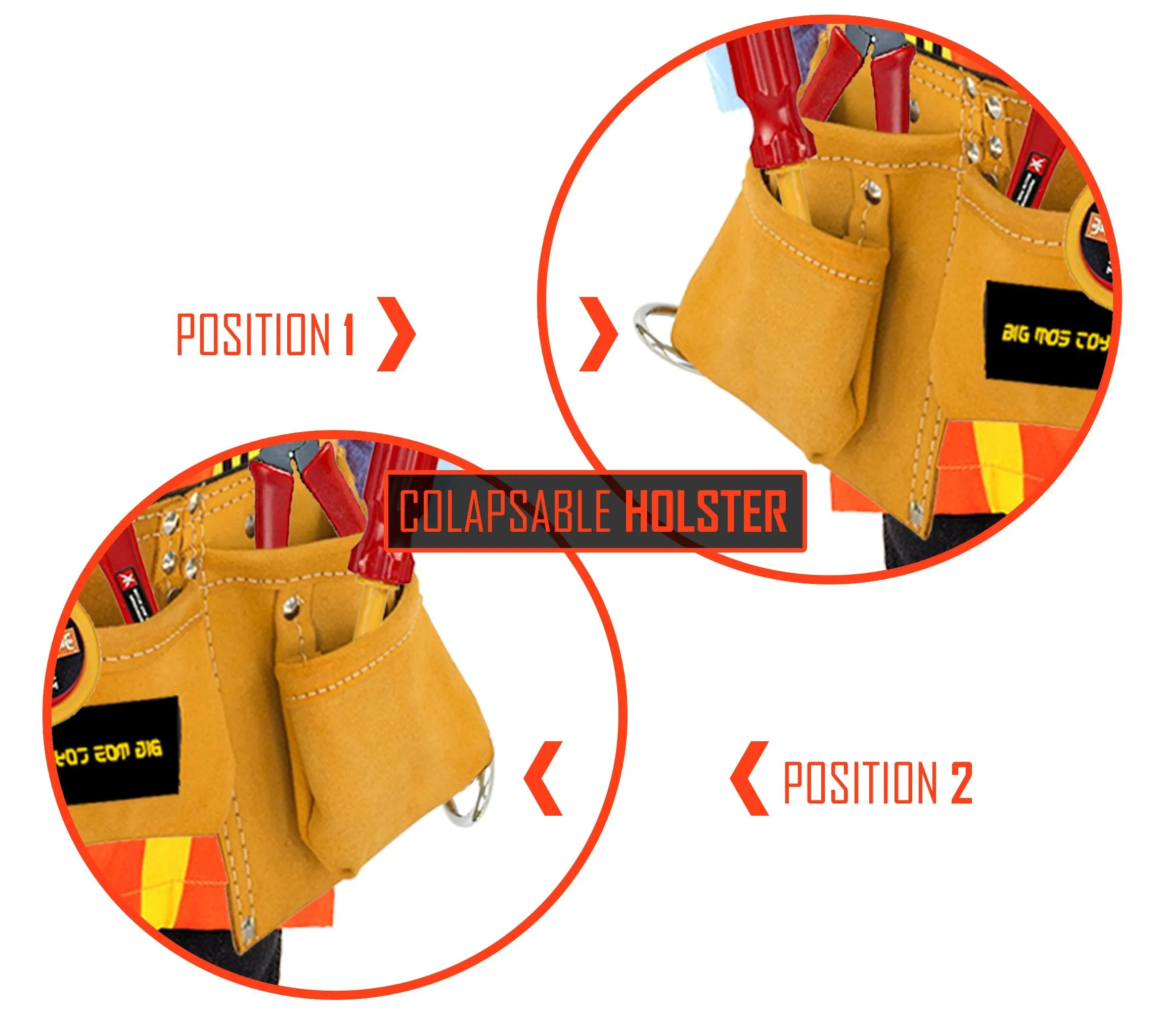 Tool Belt - Kids Brown Faux Suede Pretend Play Belt for Tools with Adjustable Strap