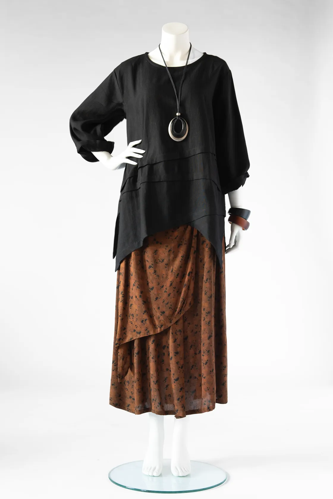 Two Layer Skirt in Rust Terrazzo