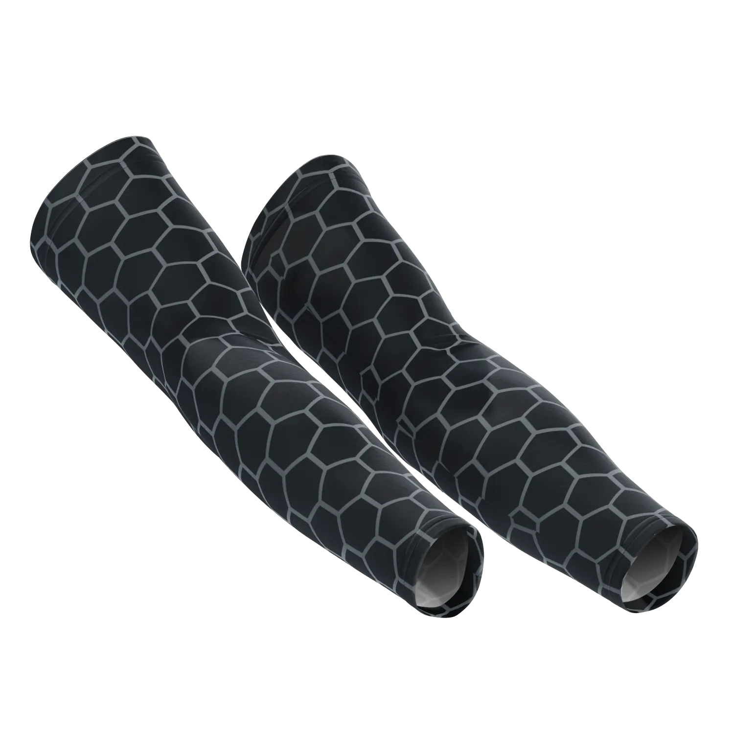 Unisex Black Honeycomb Quick Dry Cycling Arm-Warmers