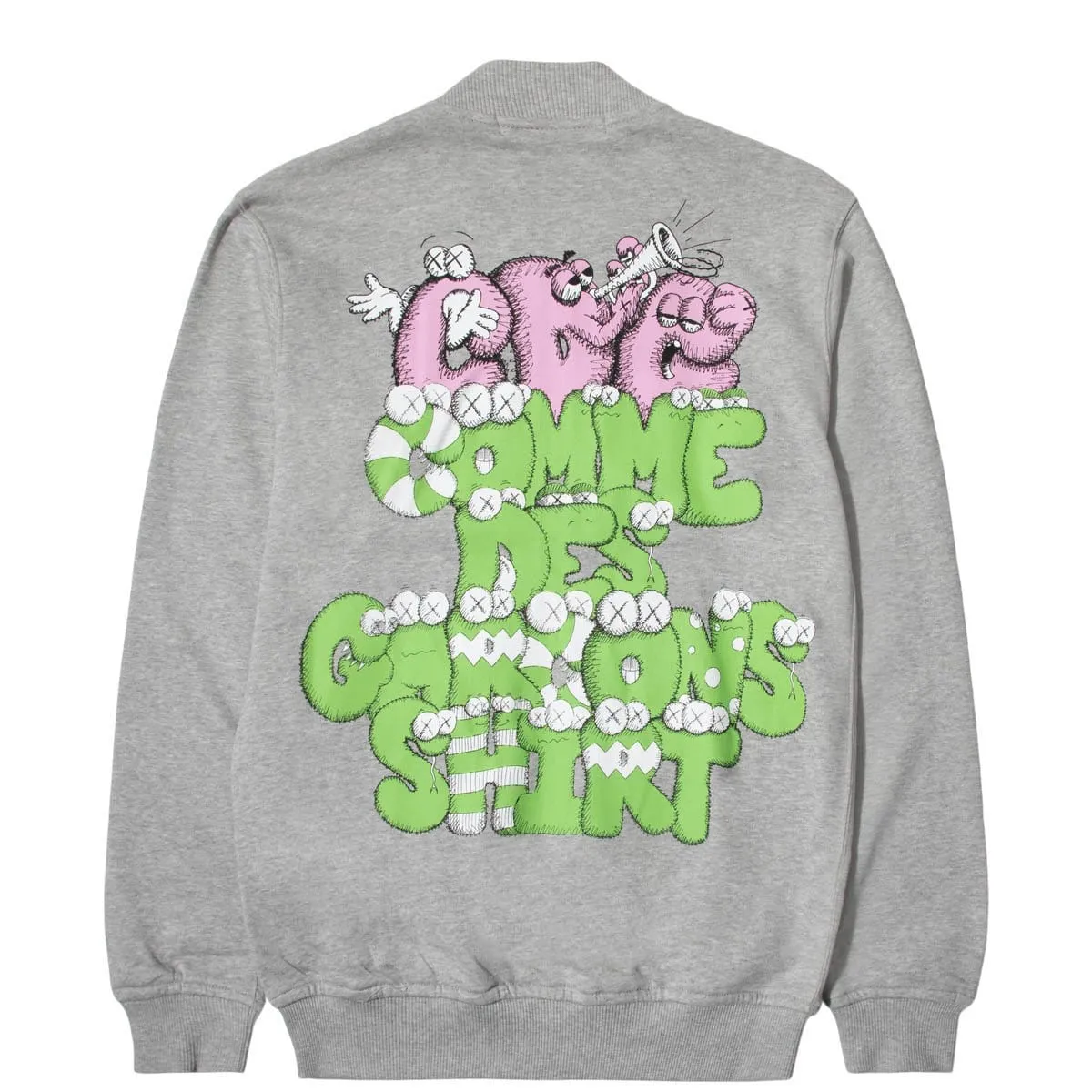 X KAWS PRINT JERSEY BOMBER JACKET
